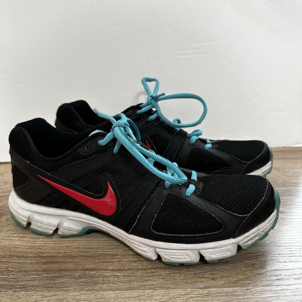 NIKE Sneakers Women's‎ 7.5 Downshifter 5 Black Turquoise Lace Up Slip On Running